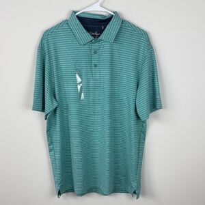 Walter Hagen Teal Striped Polo Shirt BRAND NEW WITH TAGS